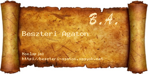 Beszteri Agaton névjegykártya